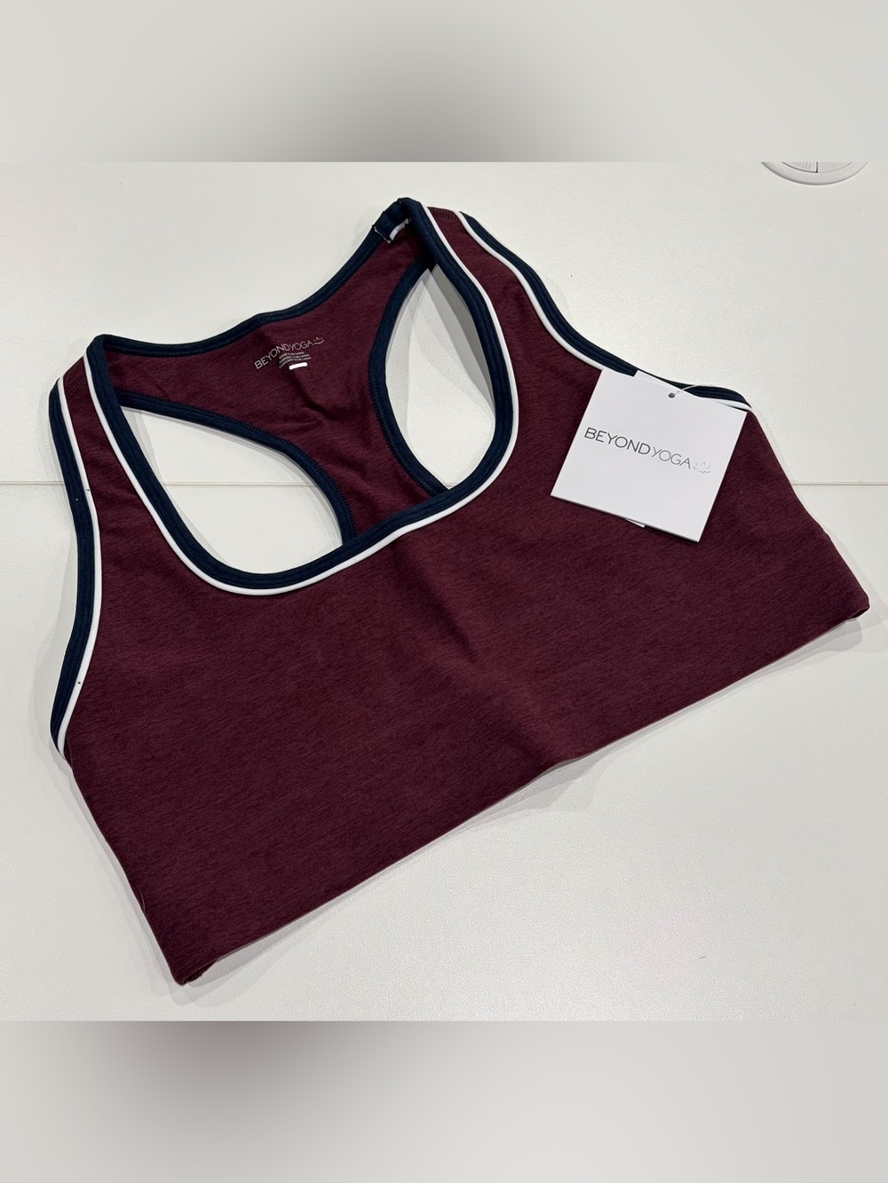 Beyond Yoga Women's Medium Spacedye™ Ready Bra Burgandy NWT Retro Racerback